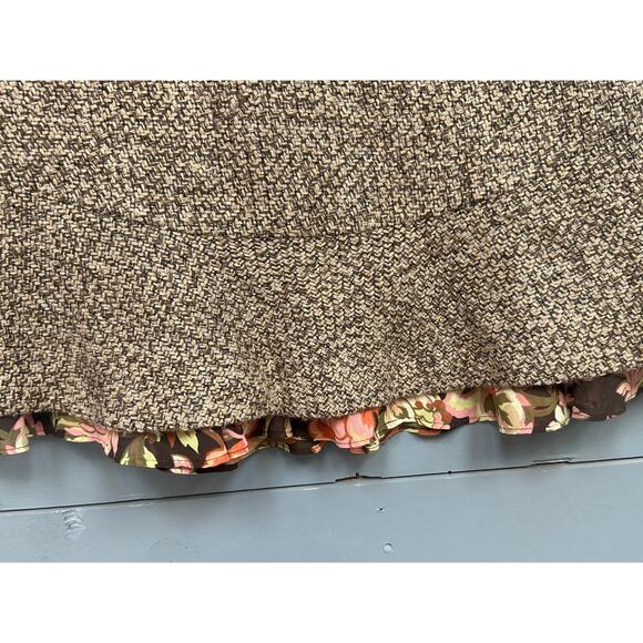 Ann Taylor Loft Wool Blend Skirt with Floral Ruffle 2Petite - Picture 4 of 8